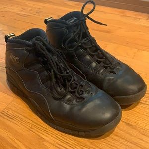 Air Jordan 10 Retro NYC black leather